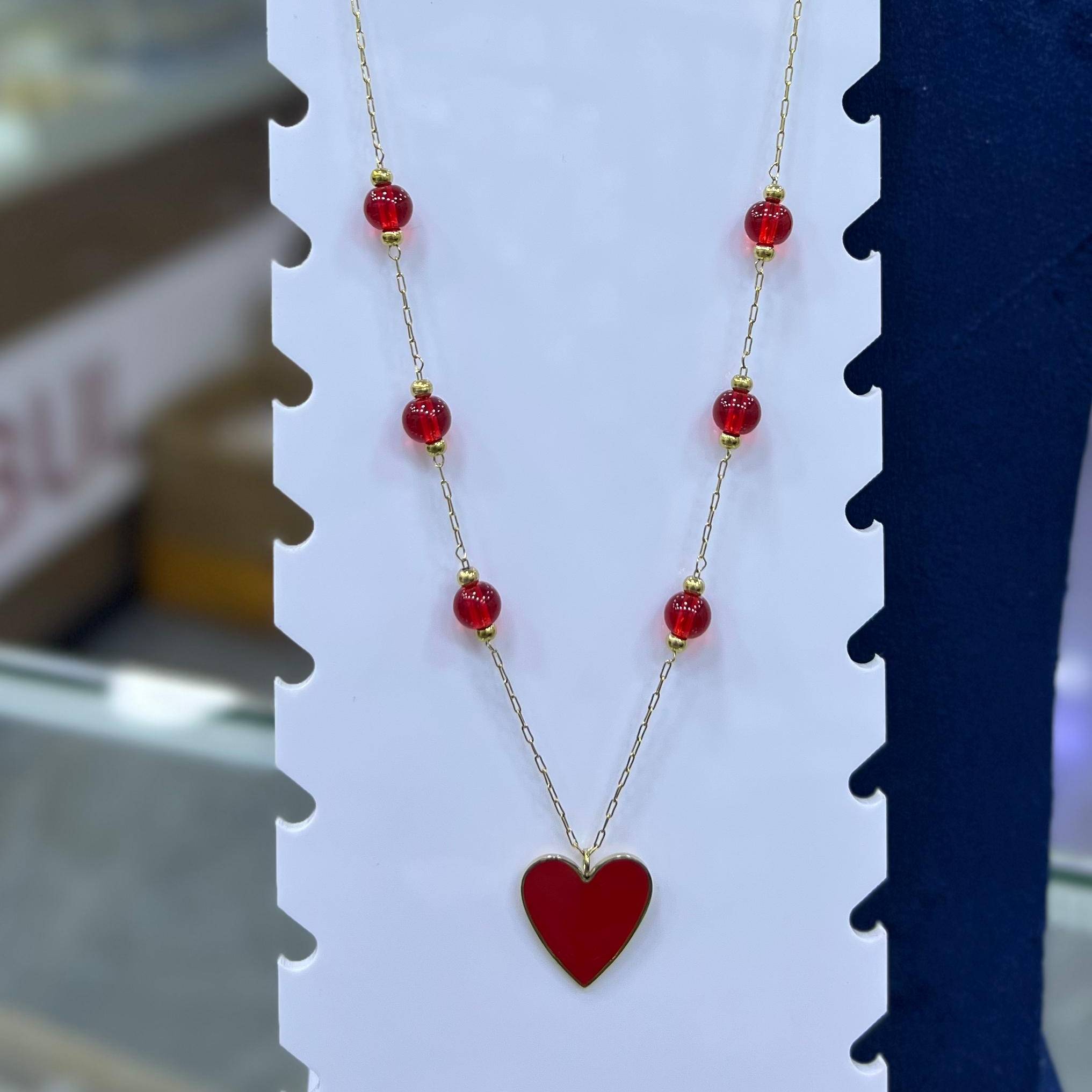 Collier cœur en acier